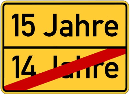 Lustiges Schild mit Wünschen zu, 15. Geburtstag