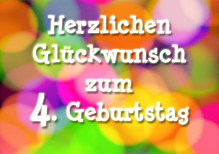 Buntes und lustiges Bild zum 4. Geburtstag