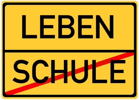 Schild mit Glückwünschen zum Abitur