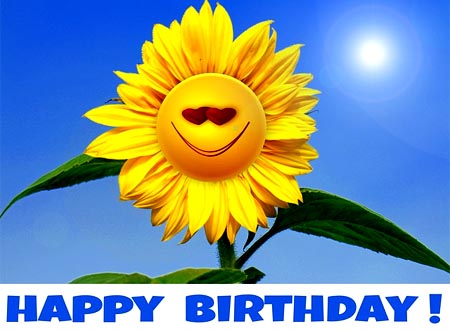 Sonnenblume bringt Glückwünsche zum Geburtstag mit WhatsApp
