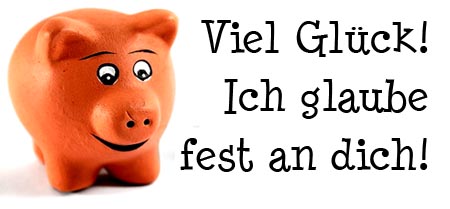 Prüfungswünsche mit einem Schwein