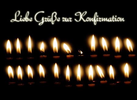 Kartenspruch zur Konfirmation mit Kerzen