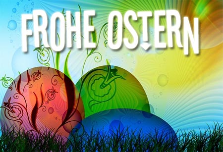 Osternest mit Osterwünschen