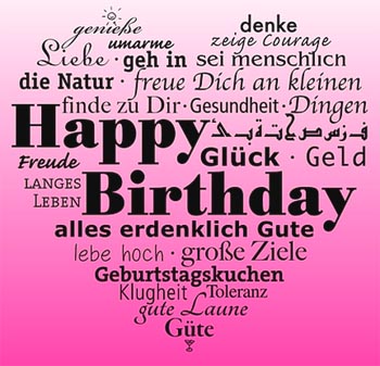 Herz Pink mit vielen schÃ¶nen WÃ¼nschen