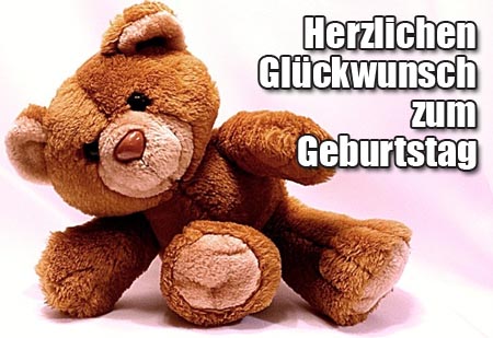 Süßer Teddy mit Geburtstagsglückwünschen